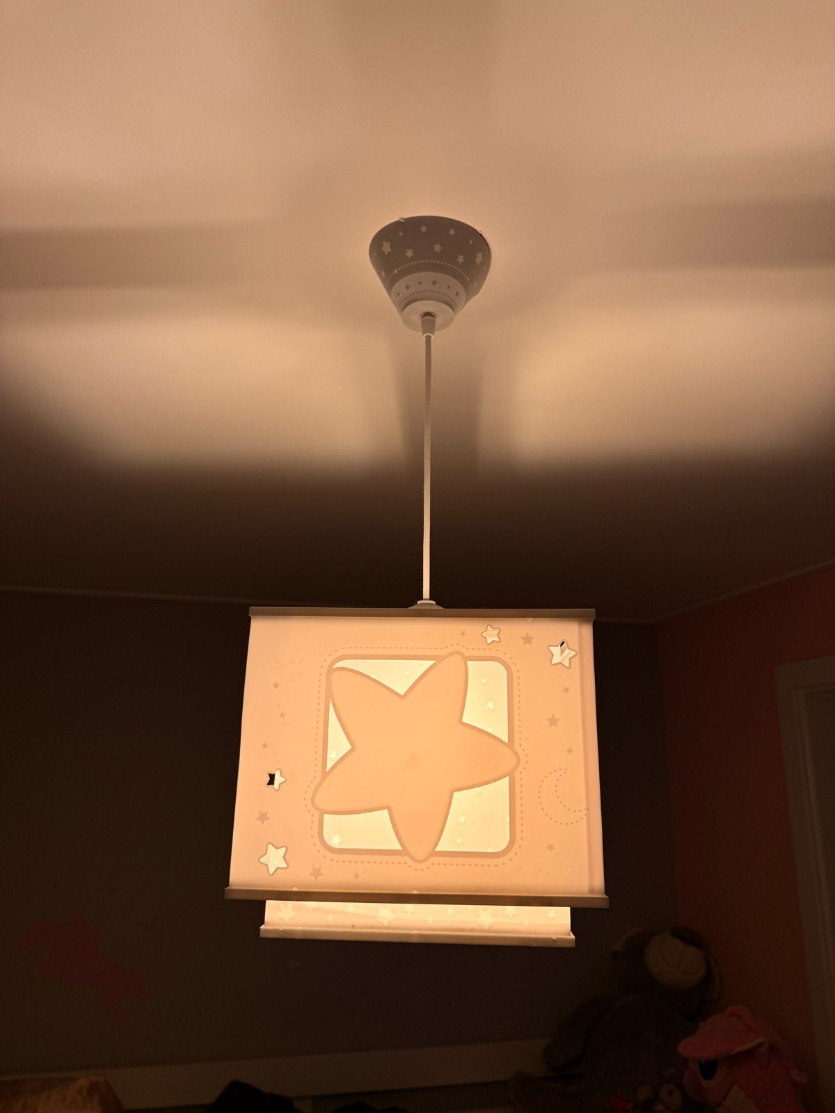 Hanglamp met sterren en maan - Glow in the dark, Ophalen, Zo goed als nieuw, Kunststof, E27 (groot)