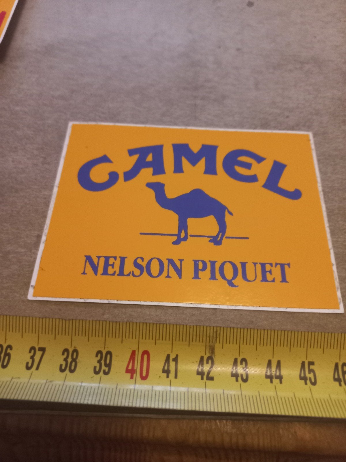 Vintage Camel Nelson Piquet Sticker, Ophalen of Verzenden