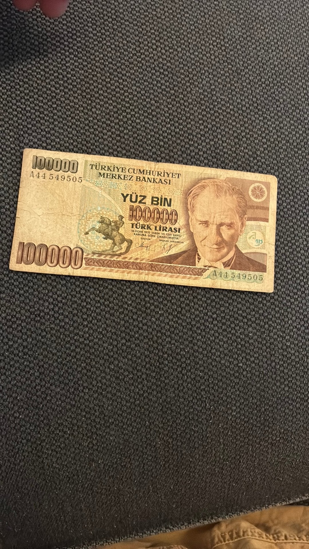 Turkije 100.000 lire 1970, Ophalen of Verzenden, Overige landen