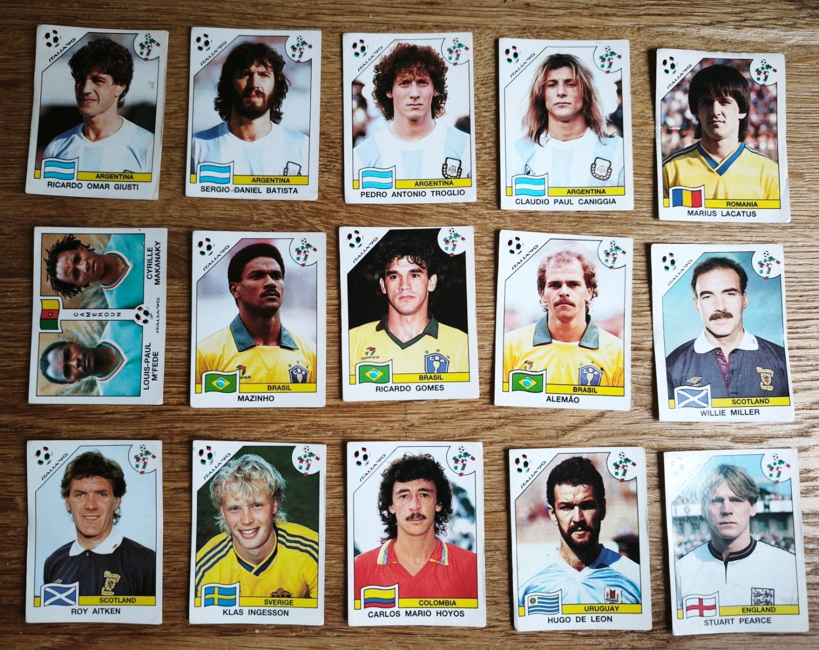 15 Panini Italia '90 Voetbalplaatjes, Verzamelen, Ophalen of Verzenden, Zo goed als nieuw, Buitenlandse clubs, Poster, Plaatje of Sticker