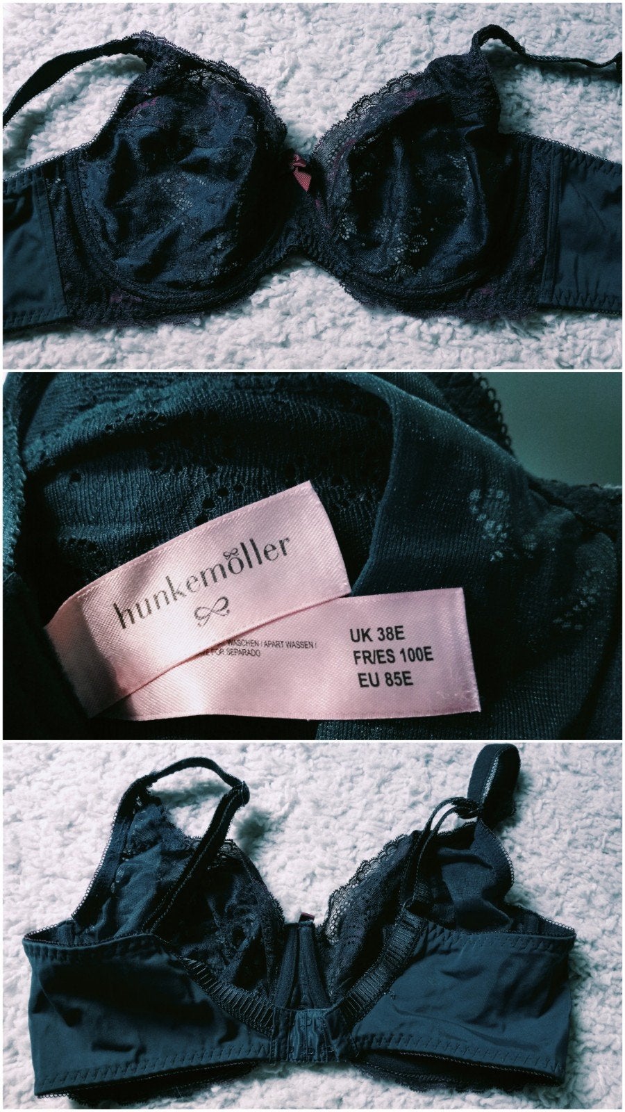Hunkemöller BH - Zwart kant - Maat 85E, Hunkemöller, Ophalen of Verzenden, Zwart, BH