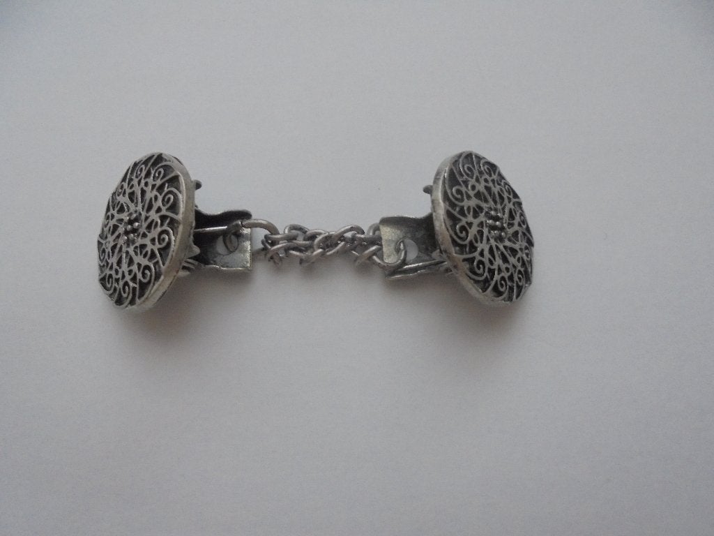 Antieke zilverkleurige vestclip, Ophalen of Verzenden, Zo goed als nieuw, Zilver, Overige materialen