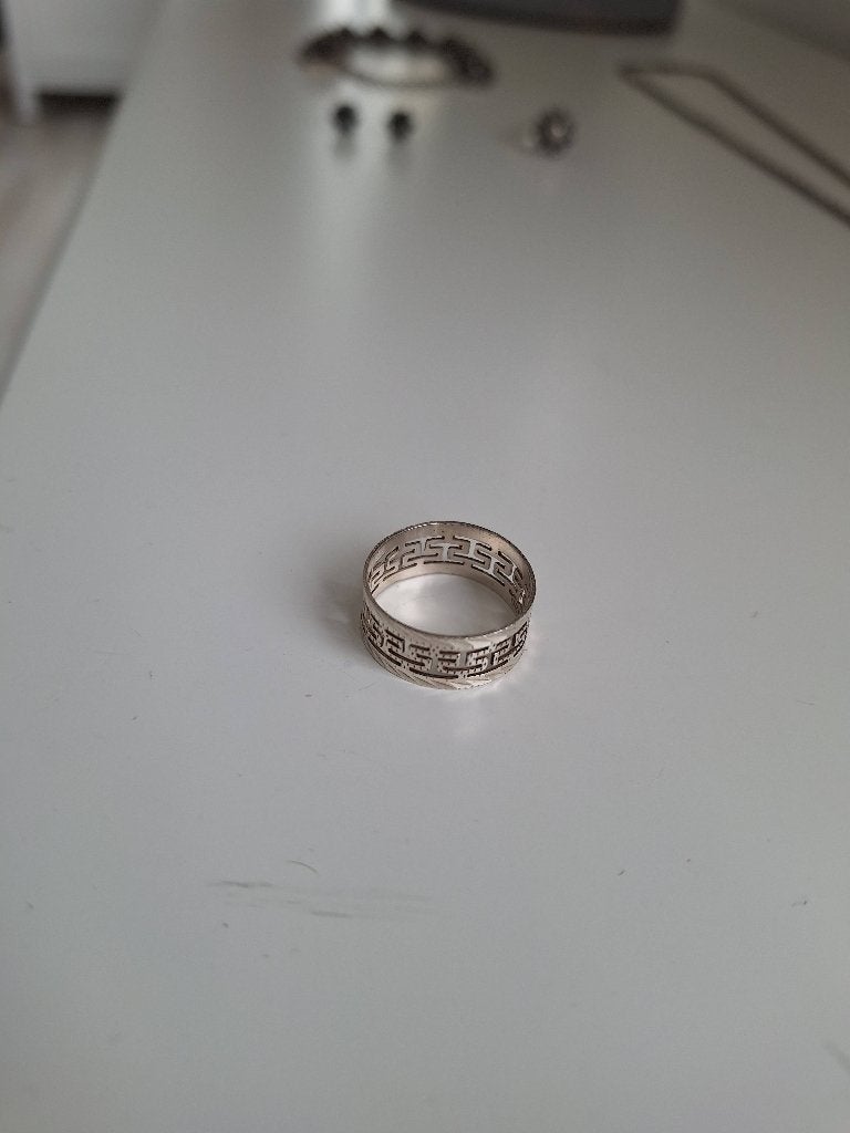 925 zilveren meander ring, Nieuw, Ophalen of Verzenden, 17 tot 18, Dame