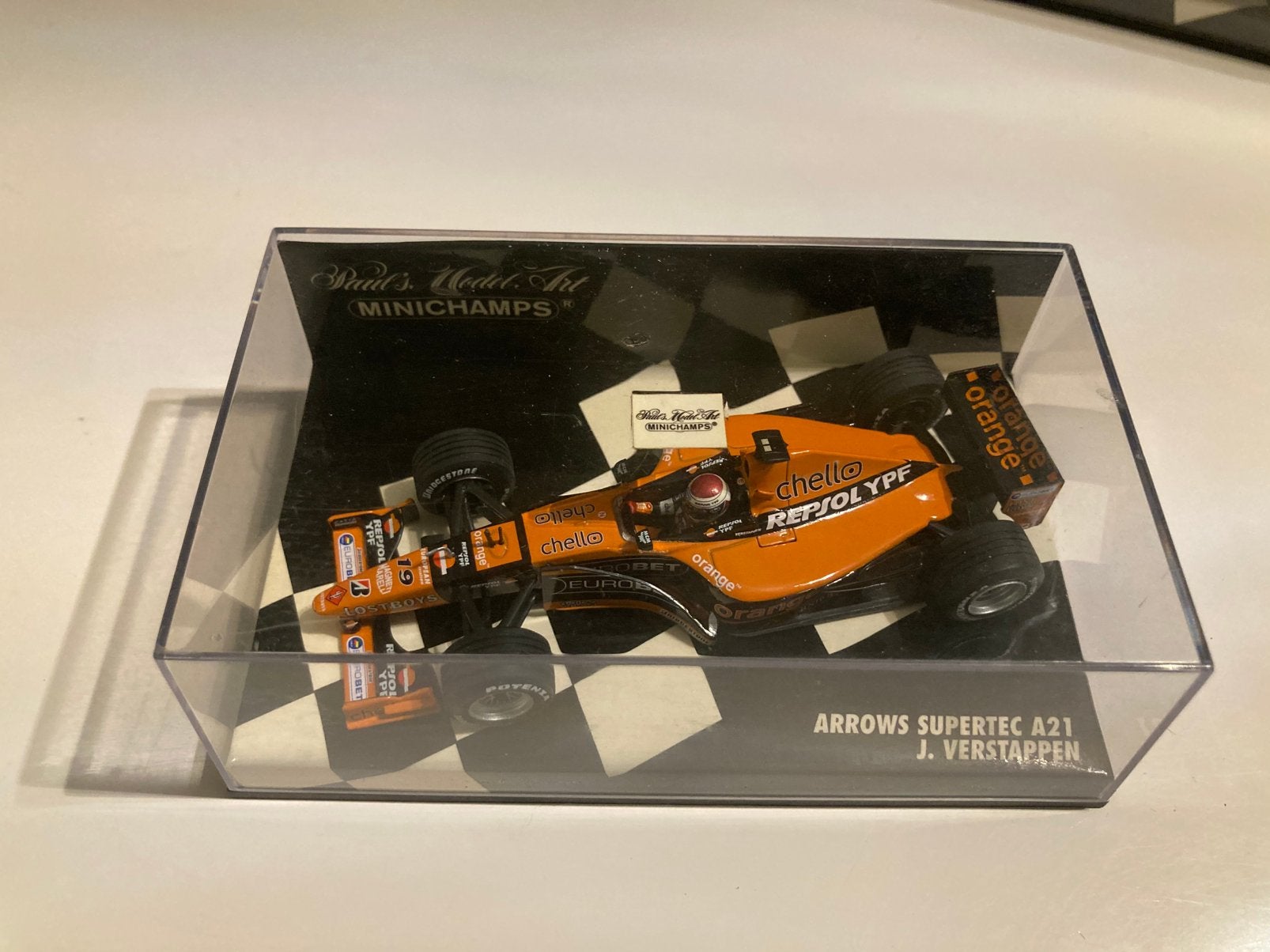 Jos verstappen arrows supertec a21 1/43, Hobby en Vrije tijd, Modelauto's | 1:43, Ophalen of Verzenden, Nieuw, Auto