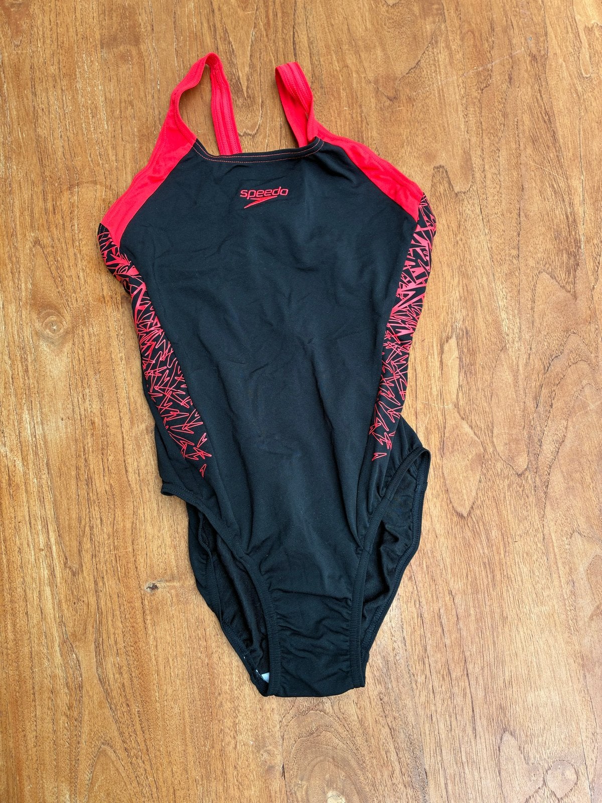 Speedo Badpak Zwart/Rood - Zo goed als nieuw, Verzenden, Gedragen, Zwart, Badpak