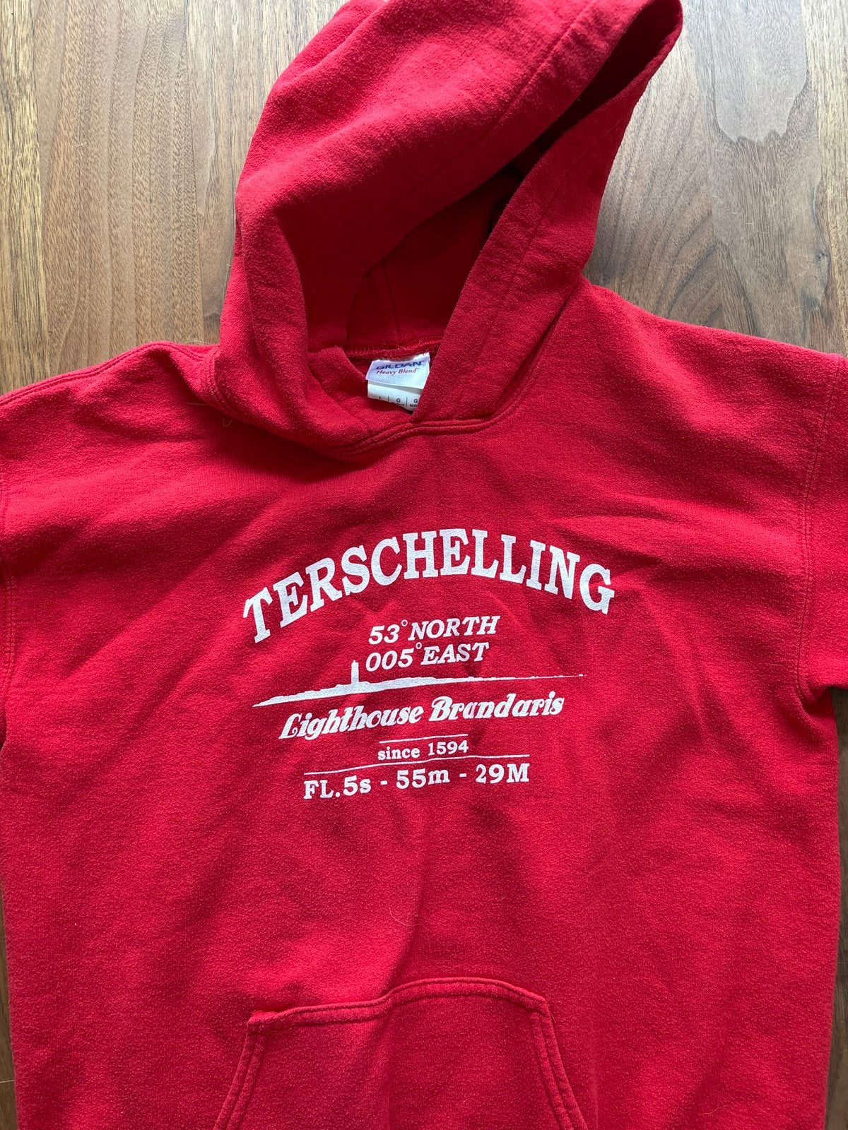 Rode Terschelling Hoodie - Maat L (Youth), Ophalen of Verzenden, Gebruikt, Jongen of Meisje