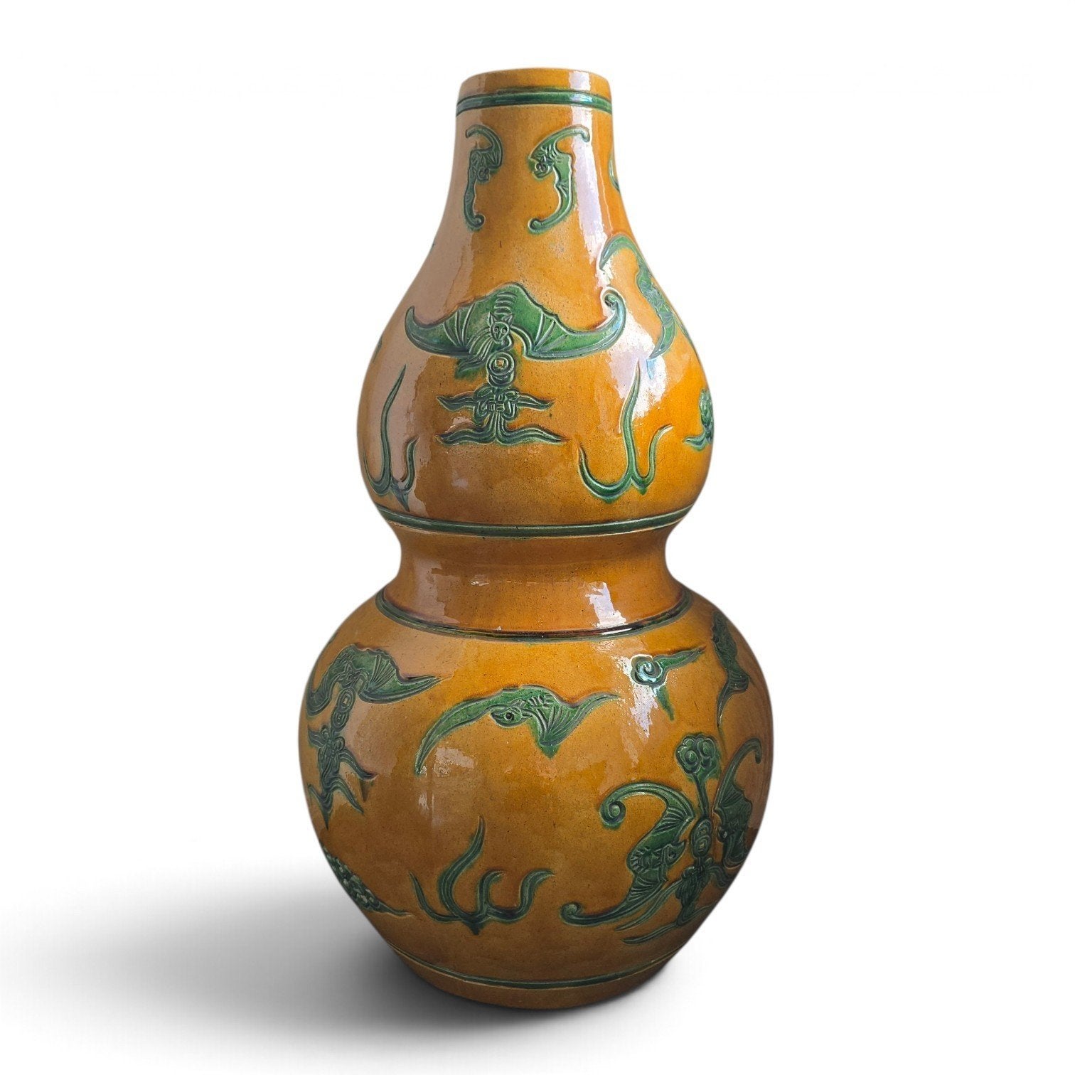 Zeer grote Chinese dubble gourd sancai vaas, Chinees, vazen, Ophalen