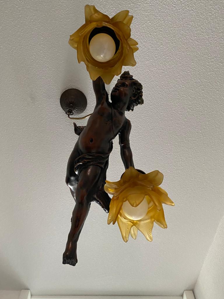 Engel plafond lamp, Huis en Inrichting, Lampen | Plafondlampen, Ophalen, Zo goed als nieuw, Overige materialen, Barok
