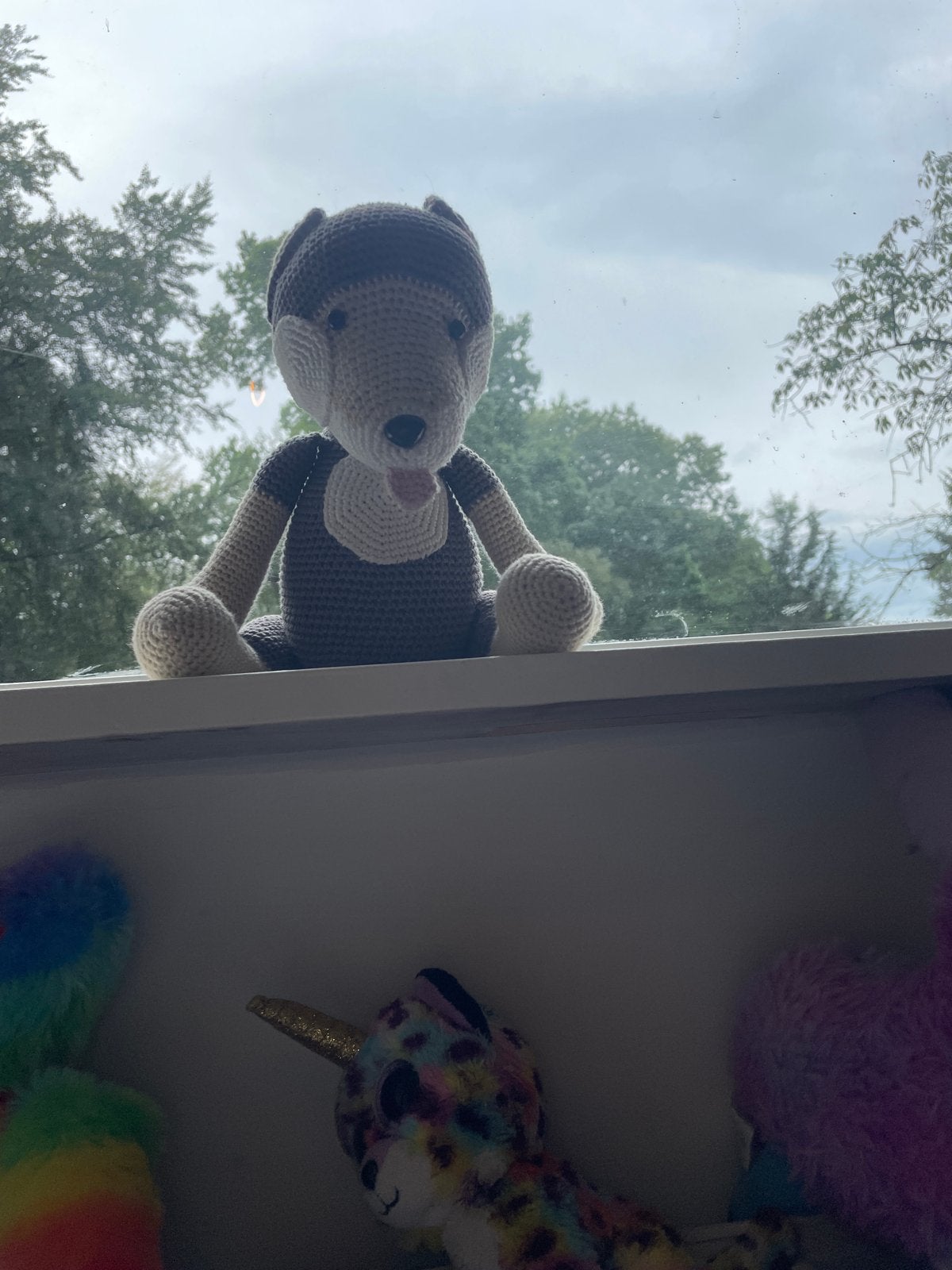 Gehaakte knuffelhond - Handgemaakt en uniek, Overige merken, Grijs, Nieuw, Middelgroot (20 tot 80 cm)