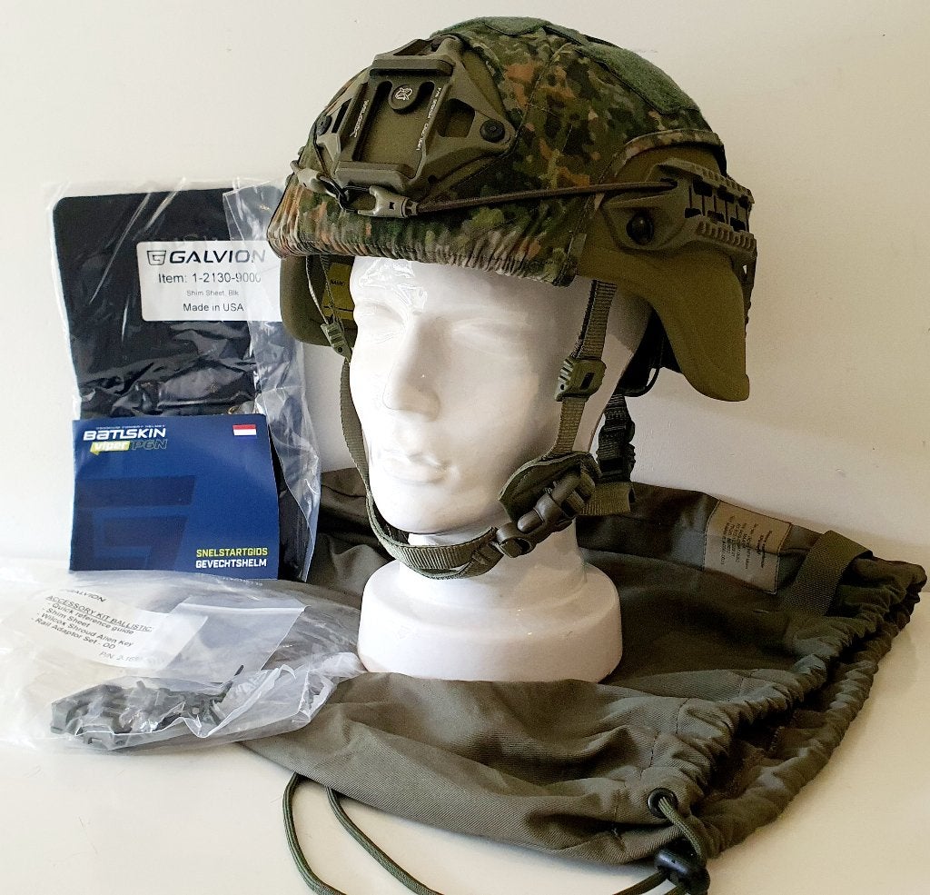 Complete set Batlskin Viper P6N Gevechtshelm Helm Landmacht, Verzamelen, Verzenden, Landmacht, Nederland, Helm of Baret