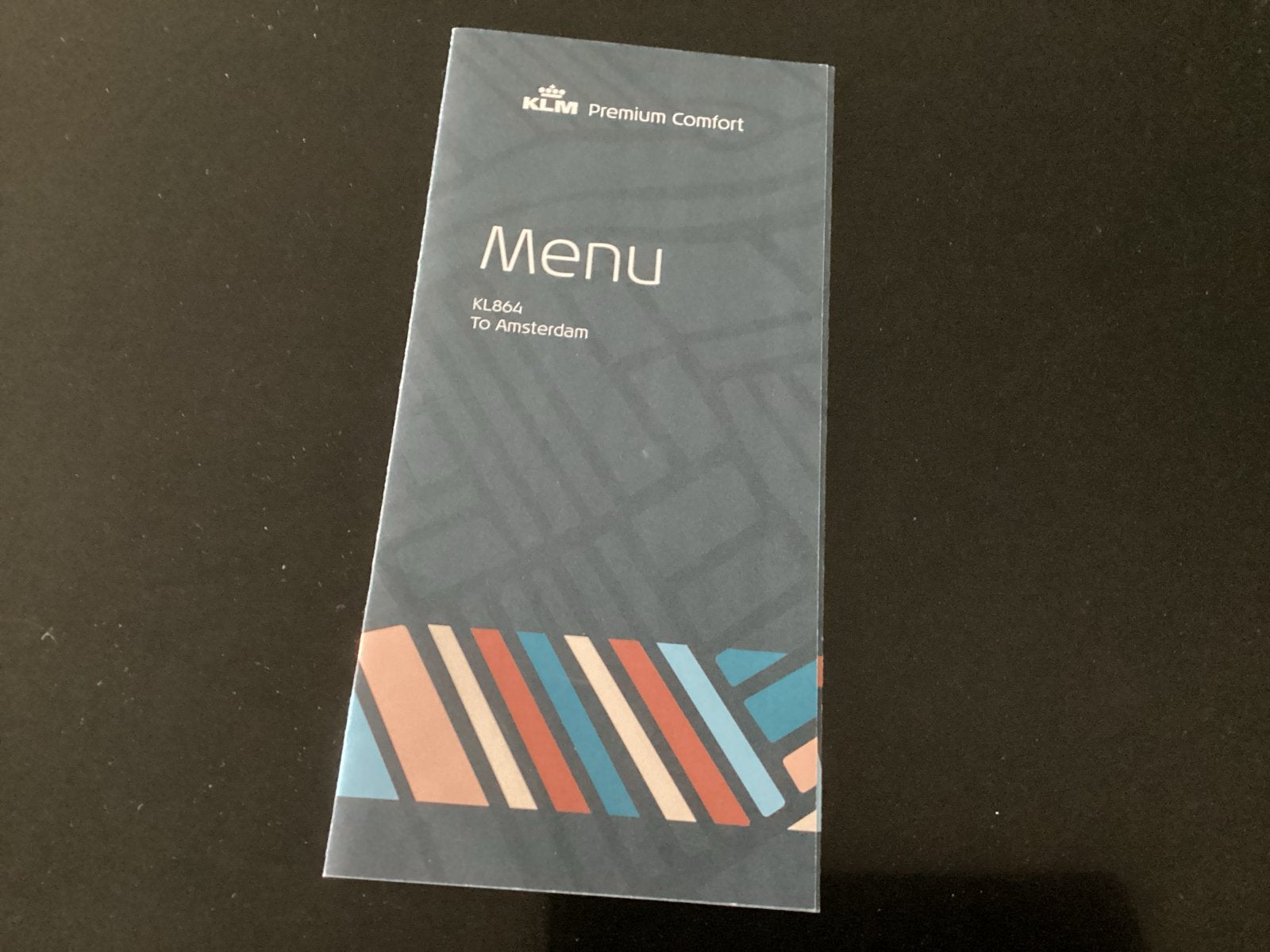 KLM Premium Comfort class menu kaart Tokio - Amsterdam, Verzamelen, Luchtvaart en Vliegtuigspotten, Ophalen of Verzenden, Kaart, Foto of Prent