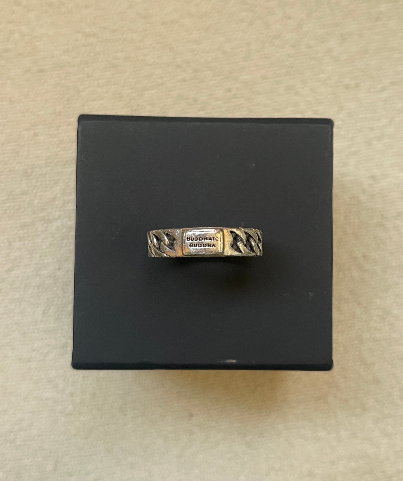 Buddha to buddha ring zilver, maat 20, Gebruikt, 20 of groter, Heer, Ophalen of Verzenden