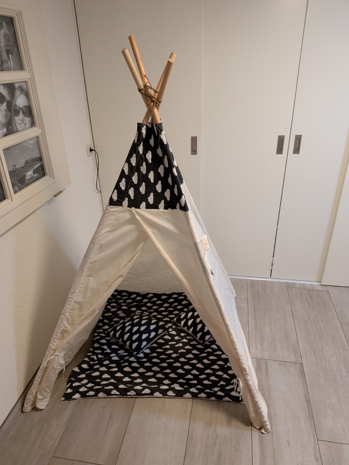 Knusse Tipi Tent met Wolkenprint Mat en Kussen, Ophalen, Nieuw, Overige materialen
