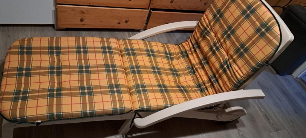 Verstelbare ligstoel met kussen, Tuin en Terras, Ligbedden, Kunststof, Verstelbaar, Ophalen of Verzenden