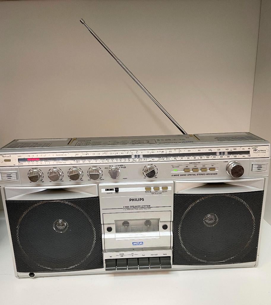 Philips D 8523 POWERPLAY BOOMBOX Vintage Radiocassette, Audio, Tv en Foto, Radio's, N, Ophalen of Verzenden, Radio, Philips