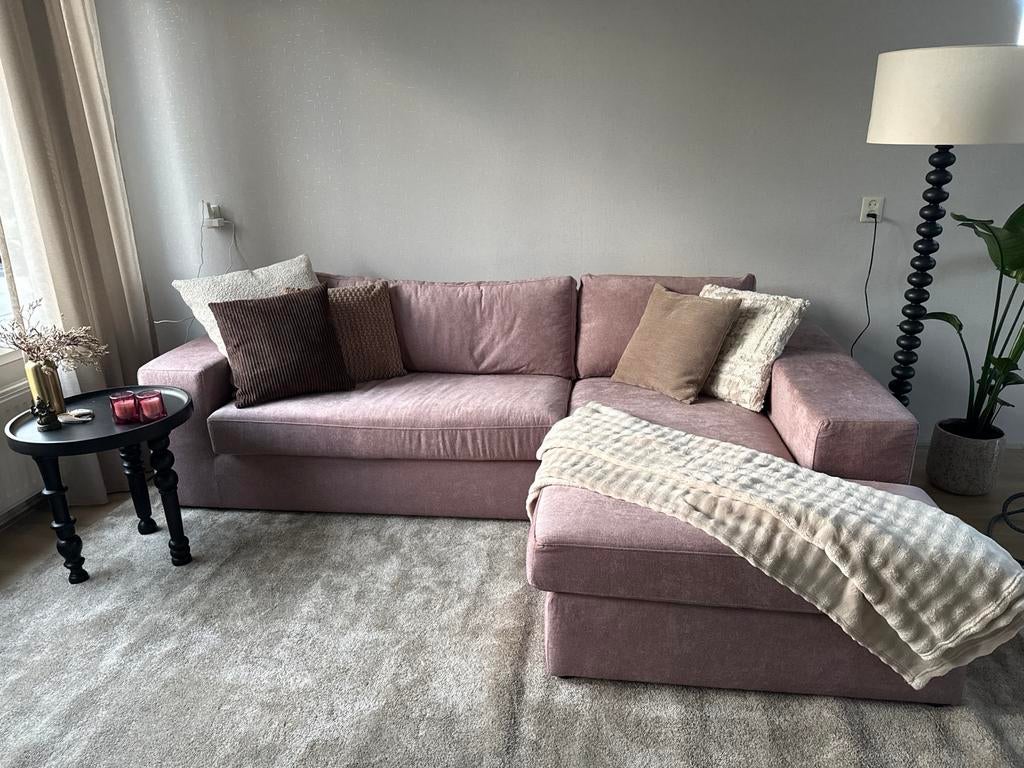 Nieuwe hoekbank Zitmaxx model Handsom - oud roze, 250 tot 300 cm, Hoekbank, Nieuw, Ophalen of Verzenden