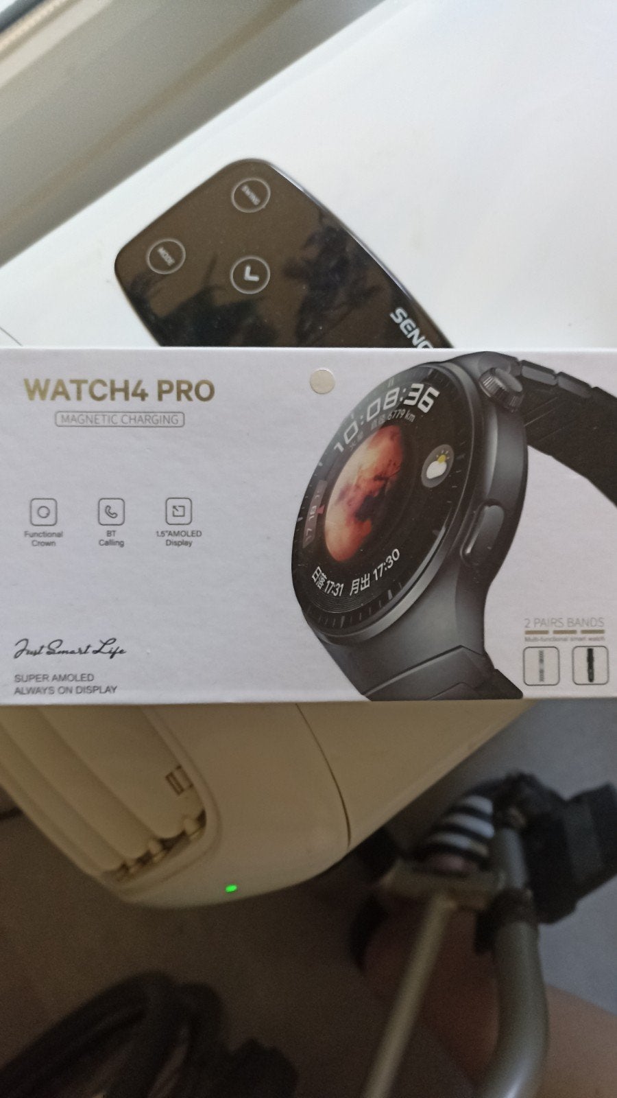 Watch4 Pro Smartwatch - Nieuw in doos, Macaroon, Zwart, Nieuw, Ophalen of Verzenden