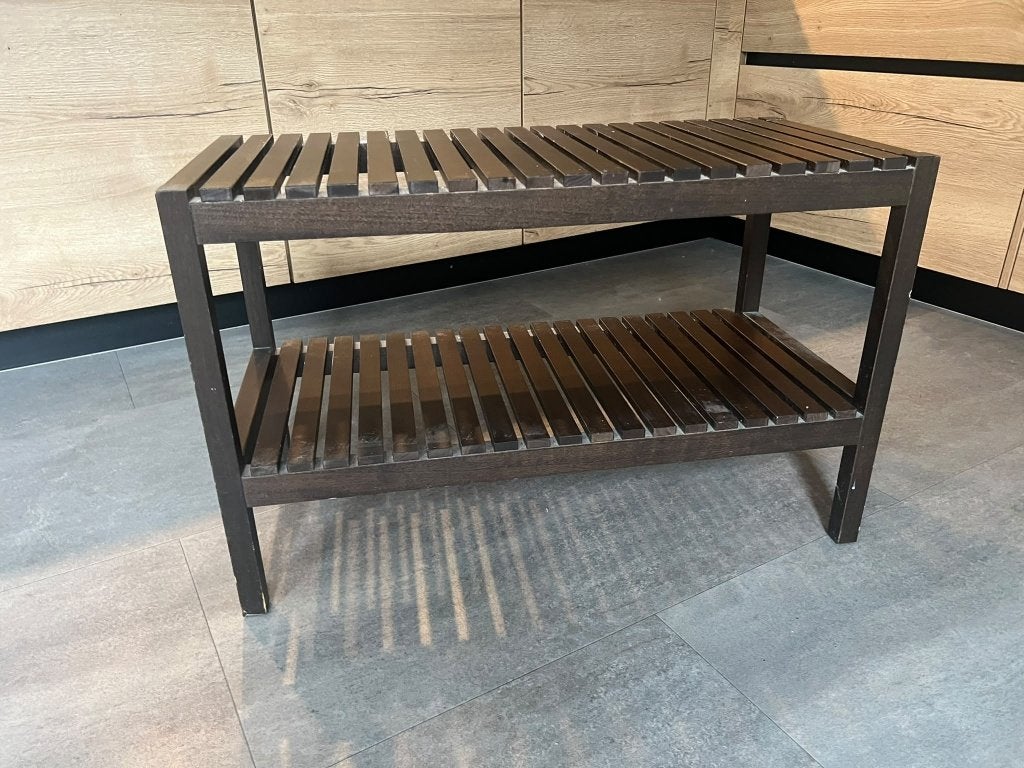 IKEA Molger badkamerbankje of wastafelkast bruin hout, Ophalen, Gebruikt, 50 tot 100 cm, Minder dan 100 cm
