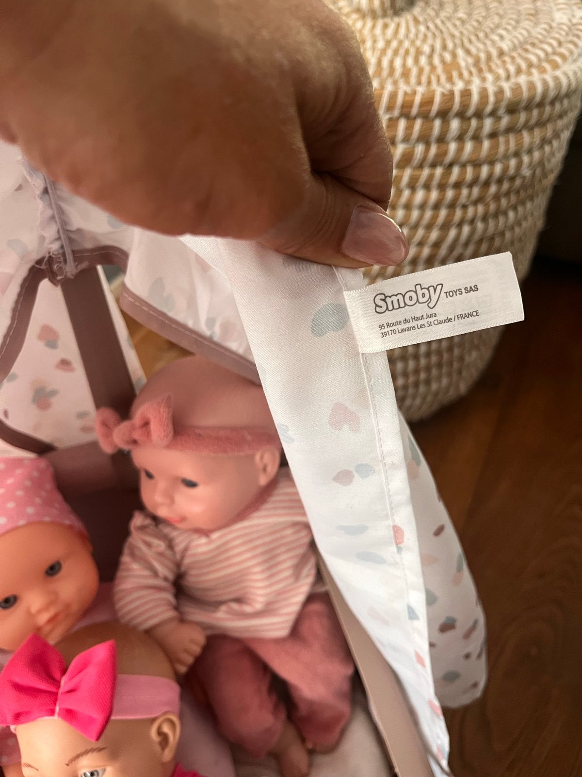 Smoby ledikant met 3 poppen - Zo goed als nieuw, Ophalen, Zo goed als nieuw, Babypop