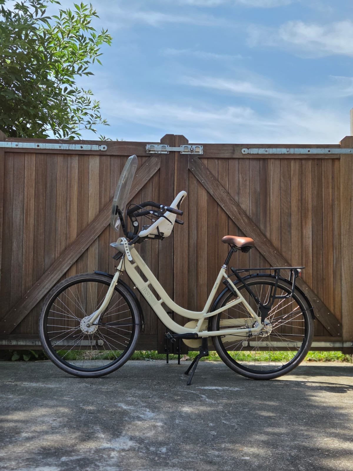 Moederfiets, windscherm en zitje, vaste prijs €100, Gebruikt, Versnellingen, 56 cm of meer, Schijfrem