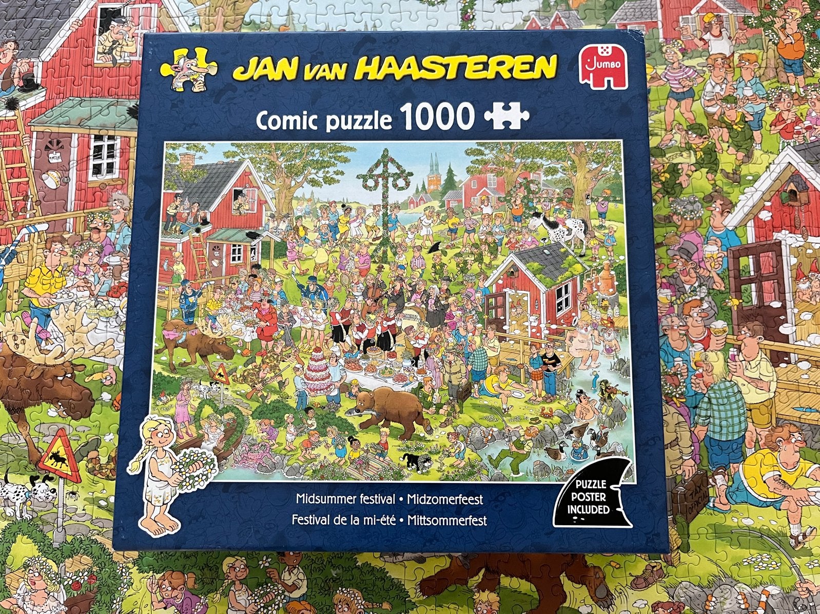 Jan van Haasteren Midzomerfeest 1000 stukjes, Ophalen of Verzenden, 500 t/m 1500 stukjes, Zo goed als nieuw