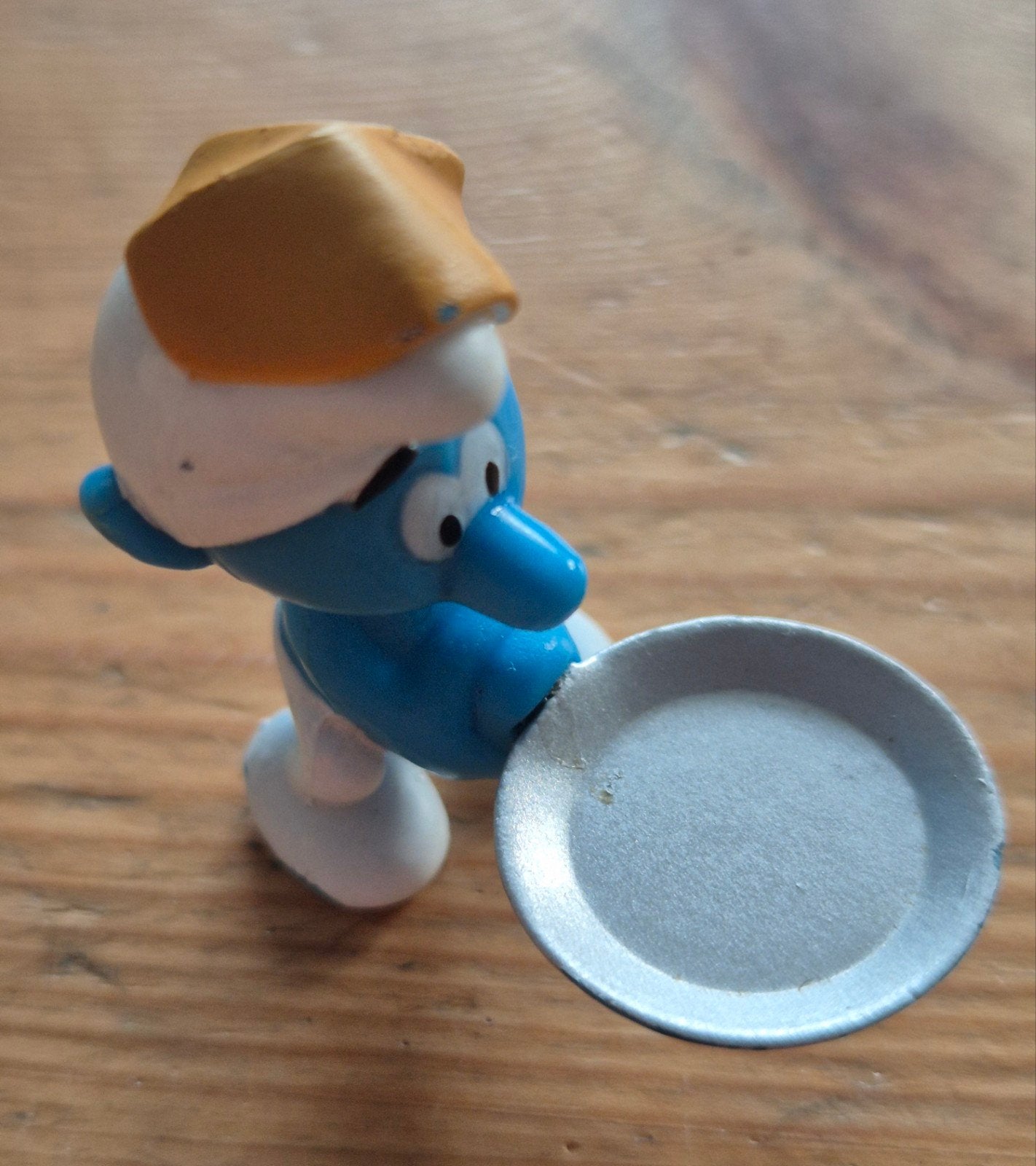 Smurf met pan - Smulsmurf, Verzamelen, Ophalen of Verzenden, Overige Smurfen