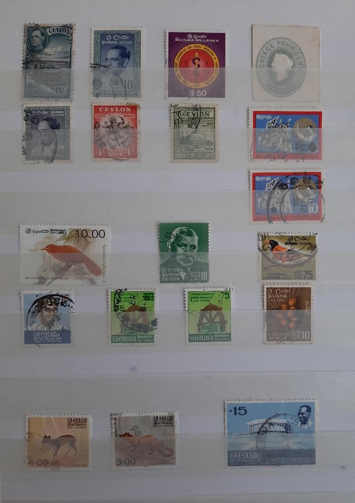 1 Kaart Klassieke Postzegels Ceylon - Sri Lanka Nr. 2 Gest, Postzegels en Munten, Postzegels | Azië, Ophalen, Gestempeld, Zuid-Azië