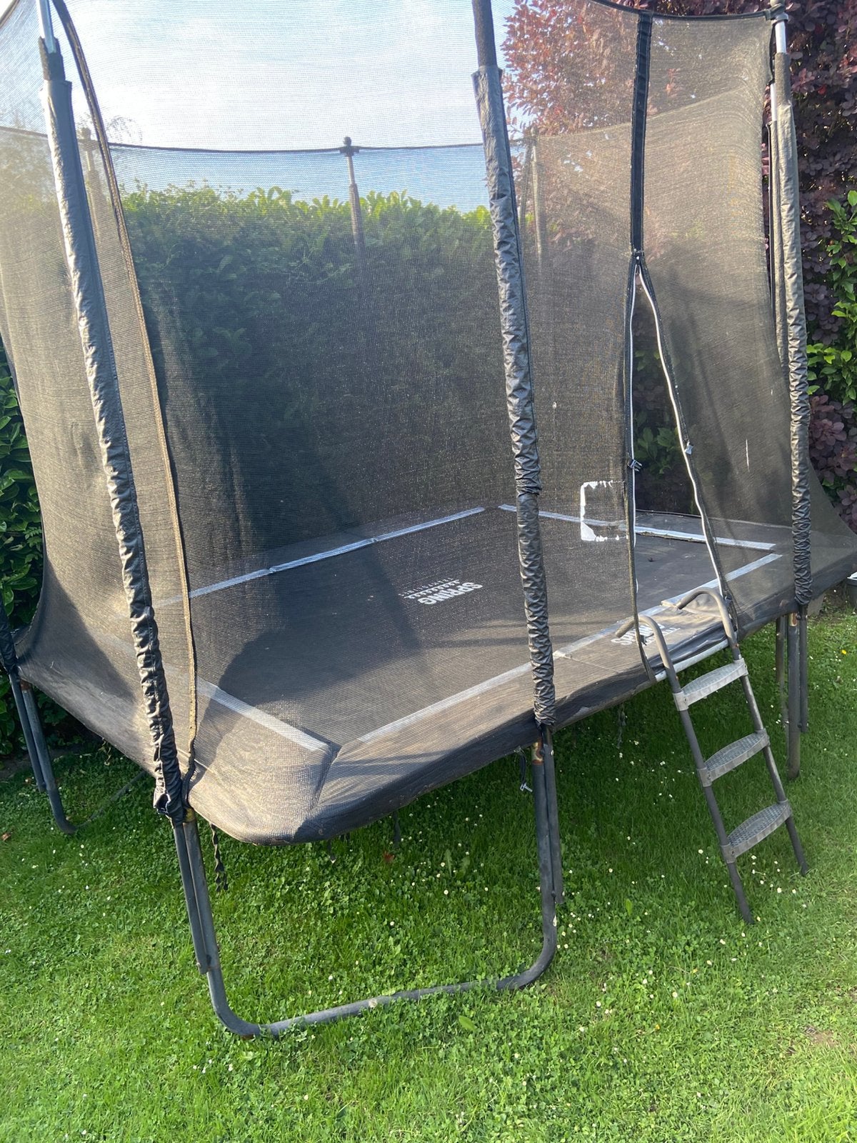 Spring trampoline 230x300 cm met trapetje, Ophalen, Gebruikt