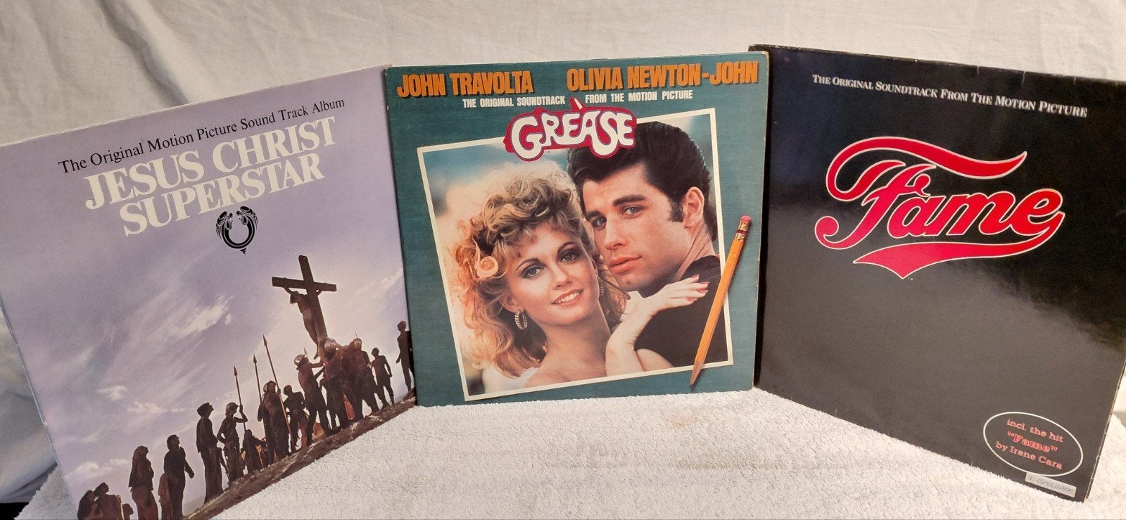 3 klassiekers op vinyl  Grease,Fame, Jesus Christ Superstar, Film en Theater, Ophalen of Verzenden, 12 inch, Dubbel-LP