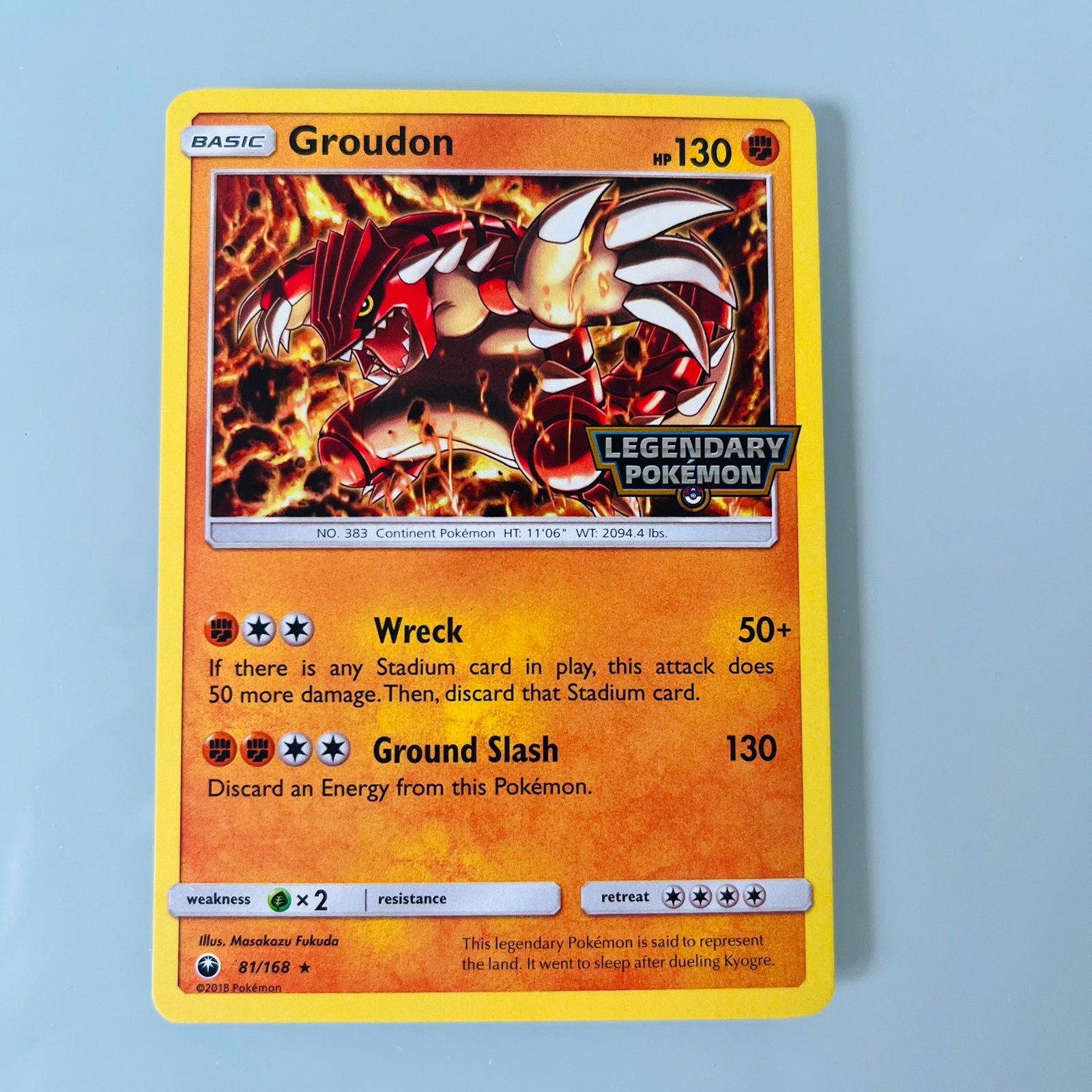 Pokémon: Groudon Kaart [Legendary Pokemon Stamp], Ophalen of Verzenden, Zo goed als nieuw, Losse kaart, Foil