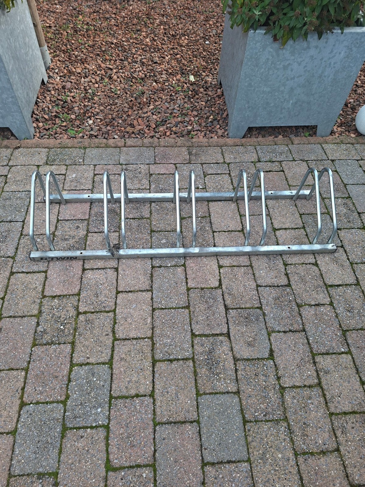 Fietsenrek voor 5 fietsen - 135cm lang gegalvaniseerd, Ophalen, Gebruikt