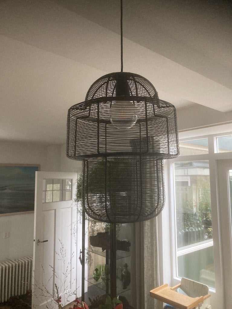 Hanglamp Wire M Black van Mrs Bloom, Huis en Inrichting, Lampen | Hanglampen, Ophalen, E27 (groot), Zo goed als nieuw, Ibiza/Boho