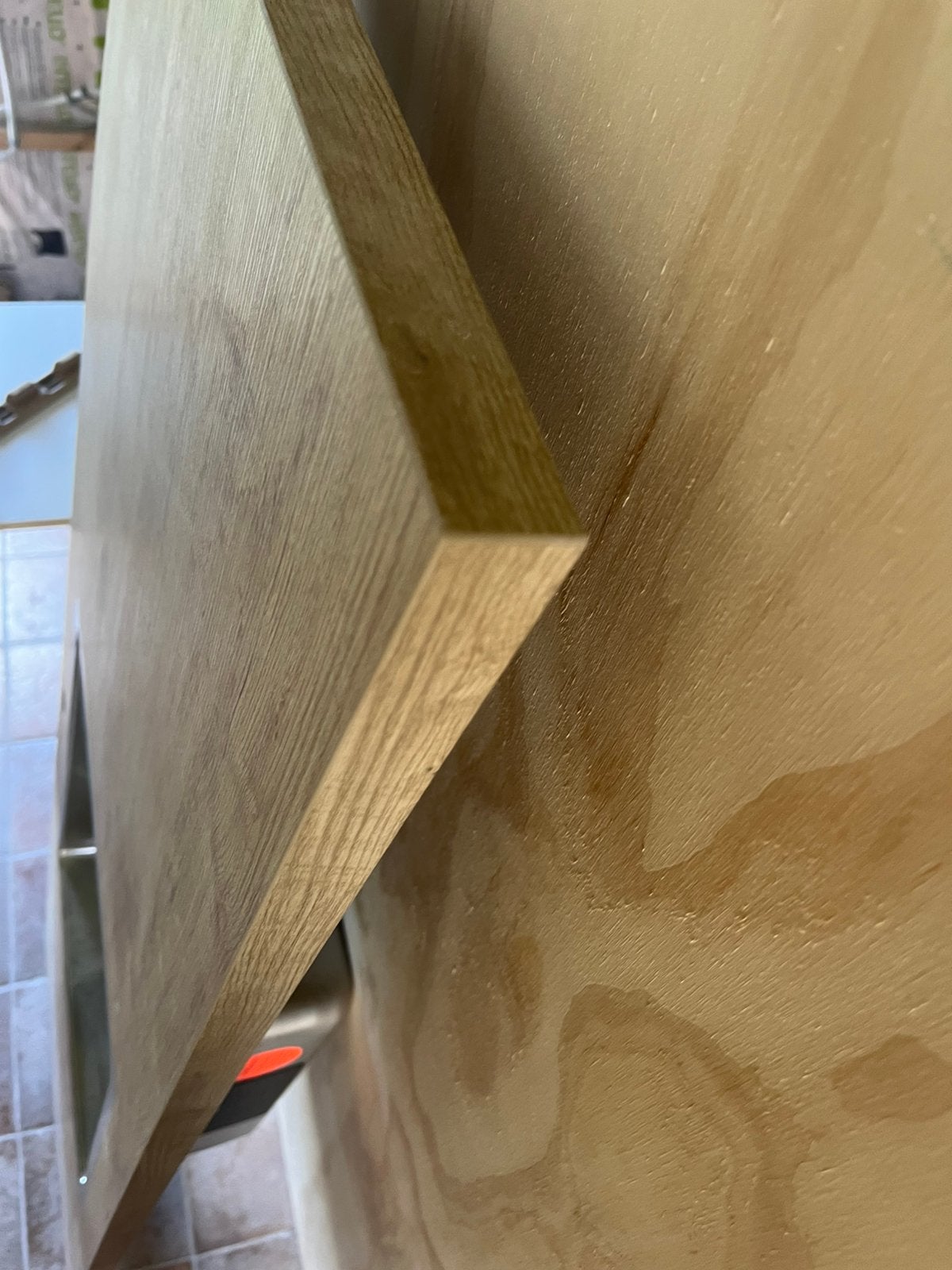 aanrecht wasbak 182 x60.  Eikenkleur kunsstof laminaat, 150 tot 200 cm, Ophalen of Verzenden, Zo goed als nieuw, Minder dan 100 cm