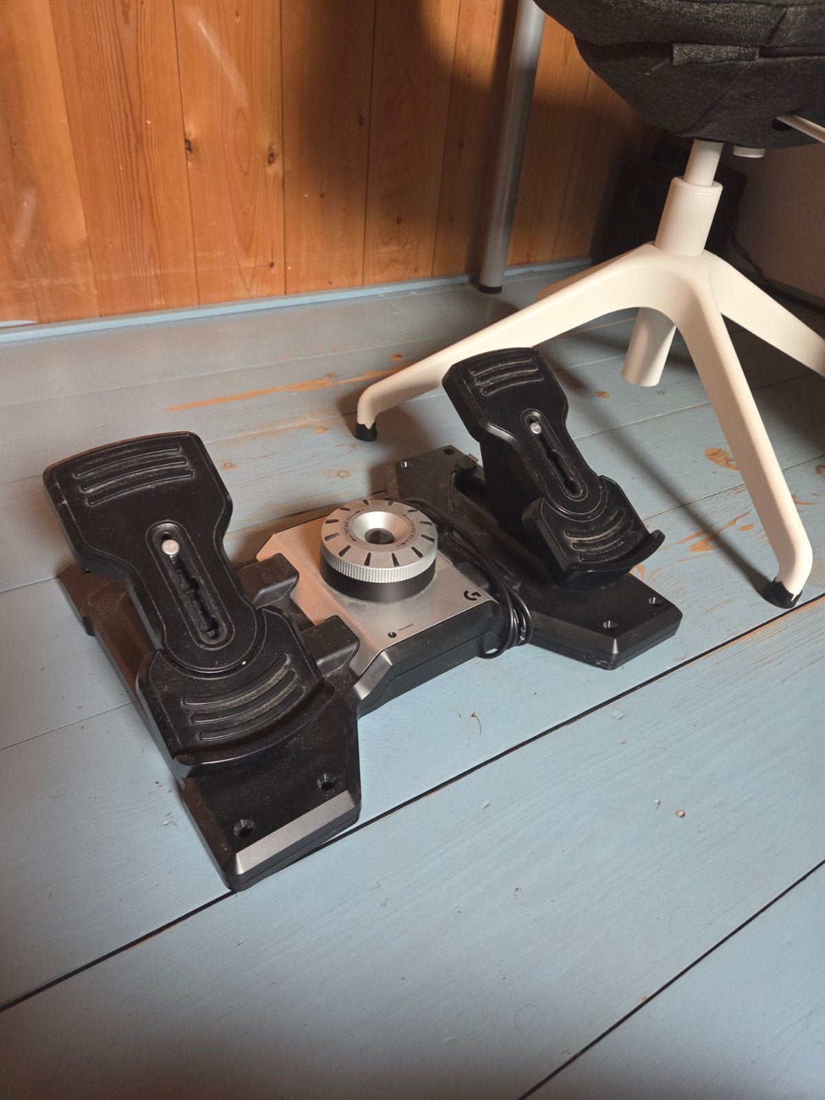 Saitek rudder pedals, Ophalen of Verzenden, Zo goed als nieuw, Logitech Saitek