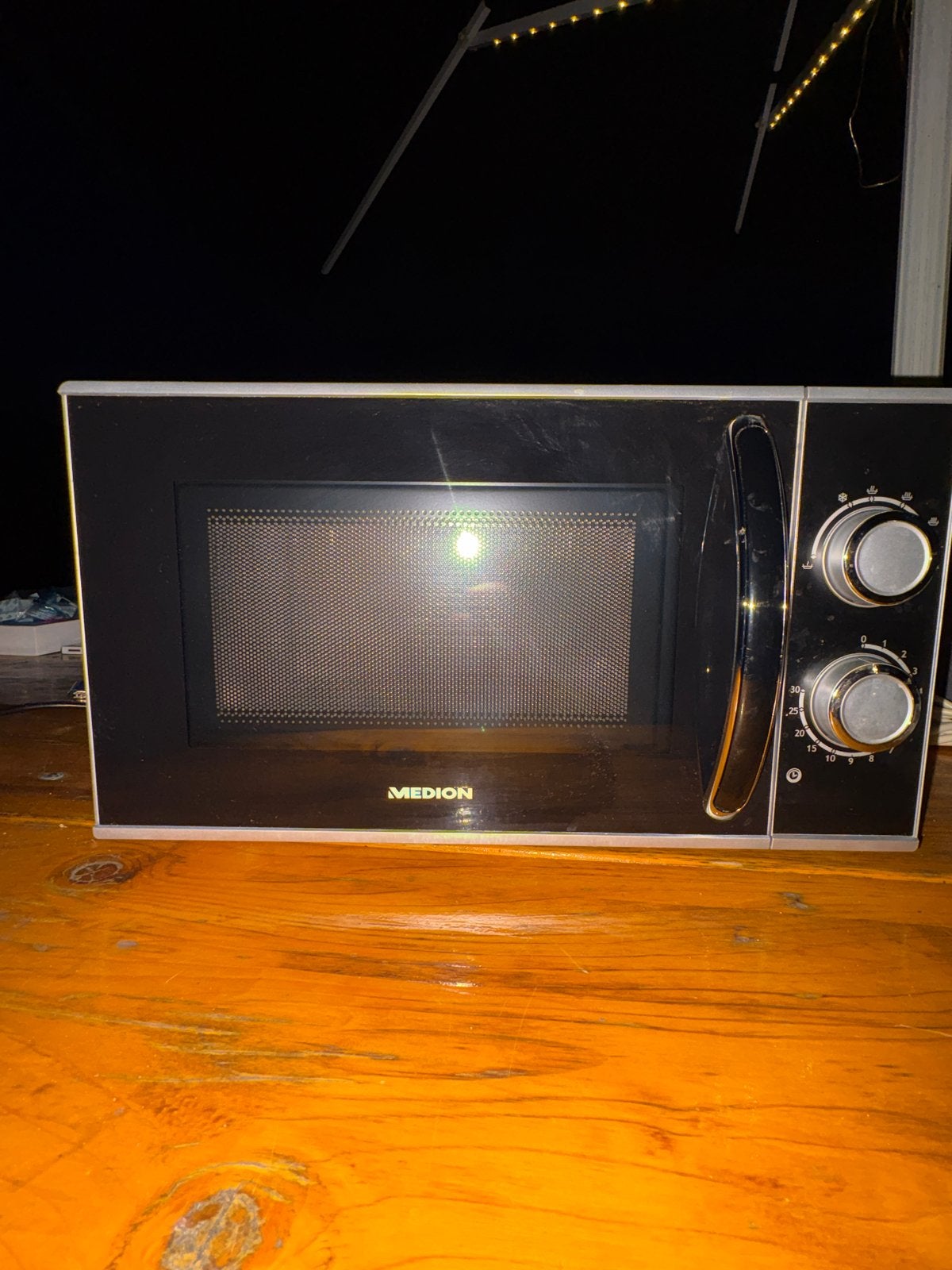Medion Magnetron - Zwart/Zilver - Gebruikt, Gebruikt, Ophalen of Verzenden, Magnetron, Draaiplateau