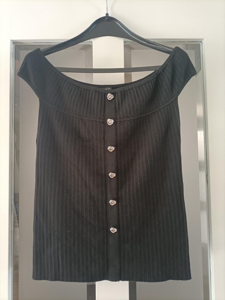 Caroline Biss gebreide zomer top mt 42., Kleding | Dames, Tops, Zwart, Maat 42/44 (L), Ophalen of Verzenden, Zo goed als nieuw