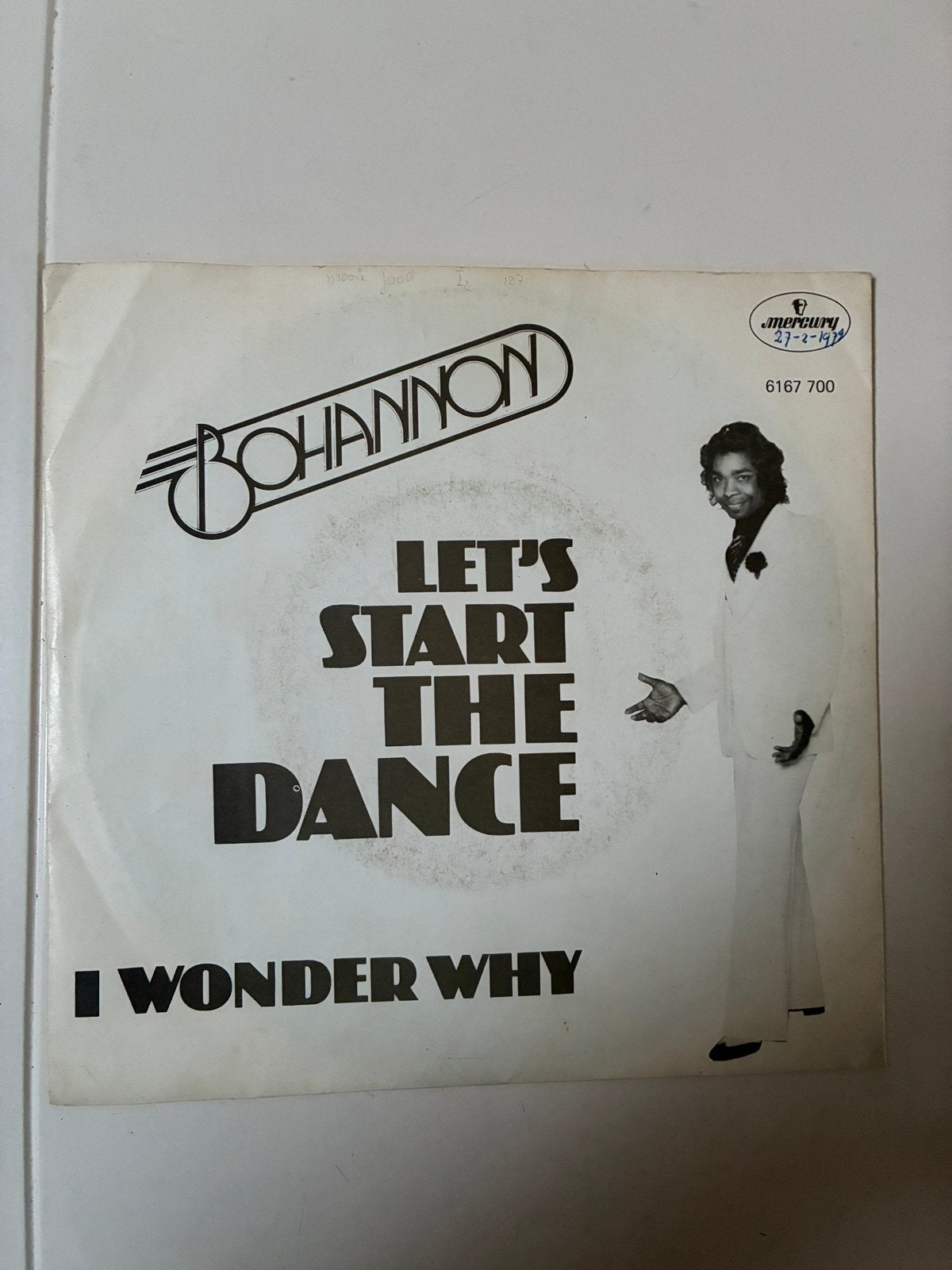 Bohannon - Let’s start the dance single 45 toeren, Ophalen of Verzenden, 1985 tot 2000, Zo goed als nieuw, Overige formaten