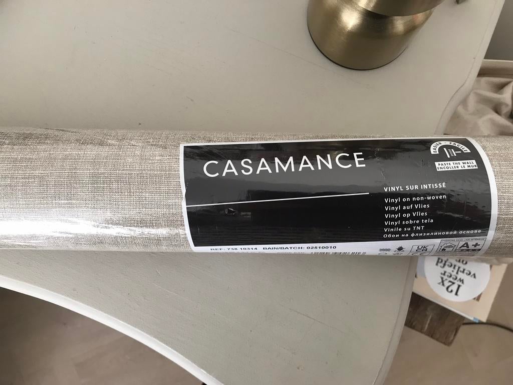 Casamance behang linnenkleur, Ophalen of Verzenden, Minder dan 10 m², Beige