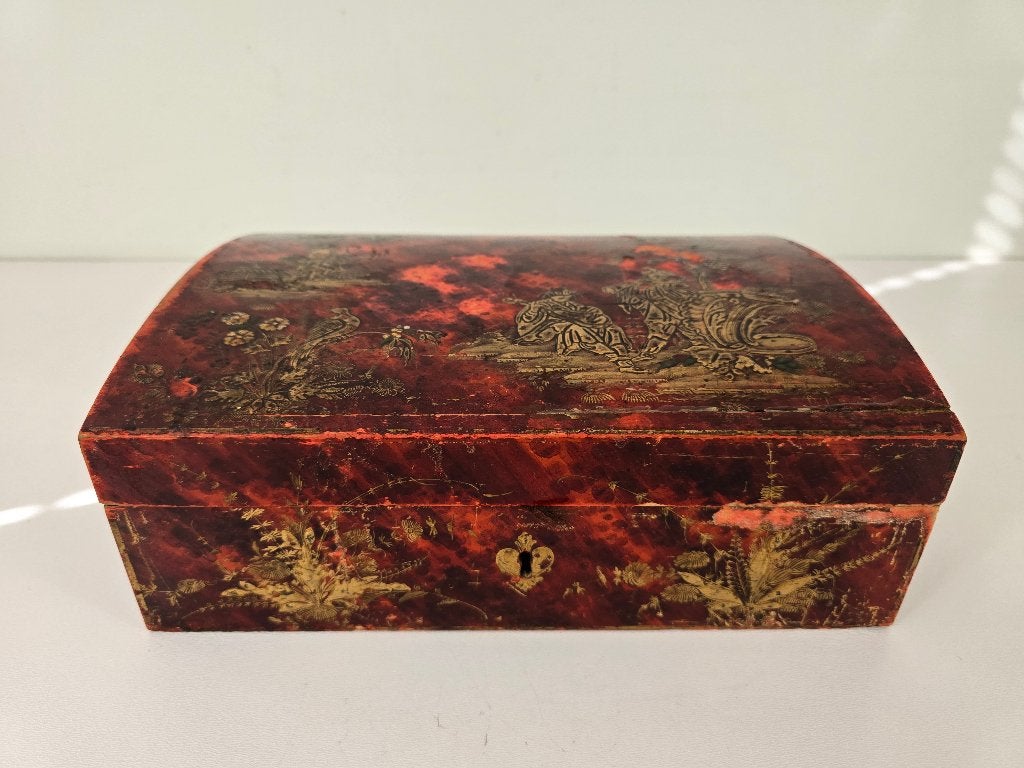 Kist met prachtig decor, hout lak, China, 18e eeuw, Antiek en Kunst, Ophalen of Verzenden