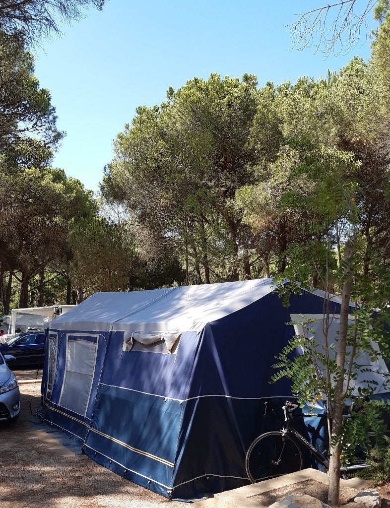 Vouwwagen Gerjak Tago Indian All Season inclusief kantbeugel, Caravans en Kamperen, Vouwwagens, Blauw, Aanwezig, Tot en met 6