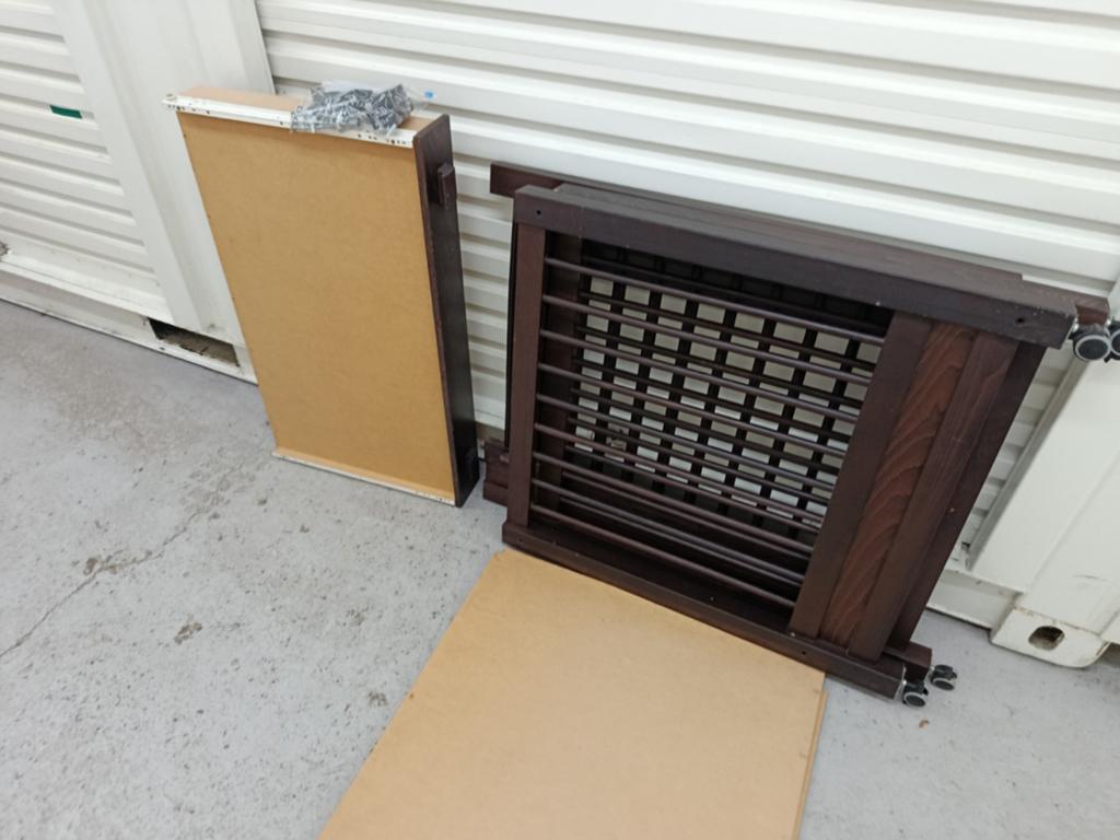 Donkerbruine box met lade, Ophalen, Gebruikt, Lade