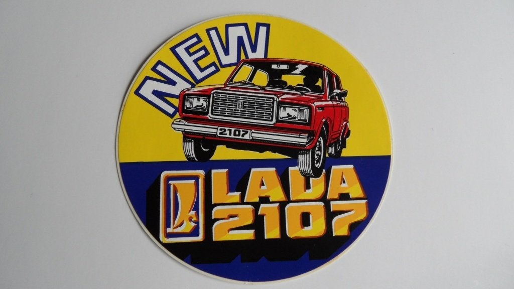 LADA 2107 oldtimerauto sticker, Verzenden, Zo goed als nieuw, Auto's