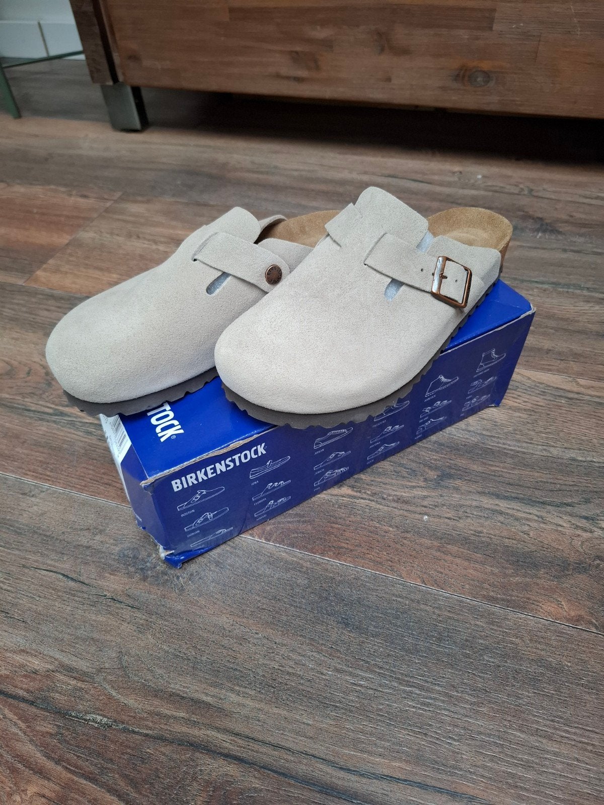 Birkenstock Boston Taupe Nieuw! maat 39, Ophalen, Overige kleuren, Nieuw, Sandalen of Muiltjes