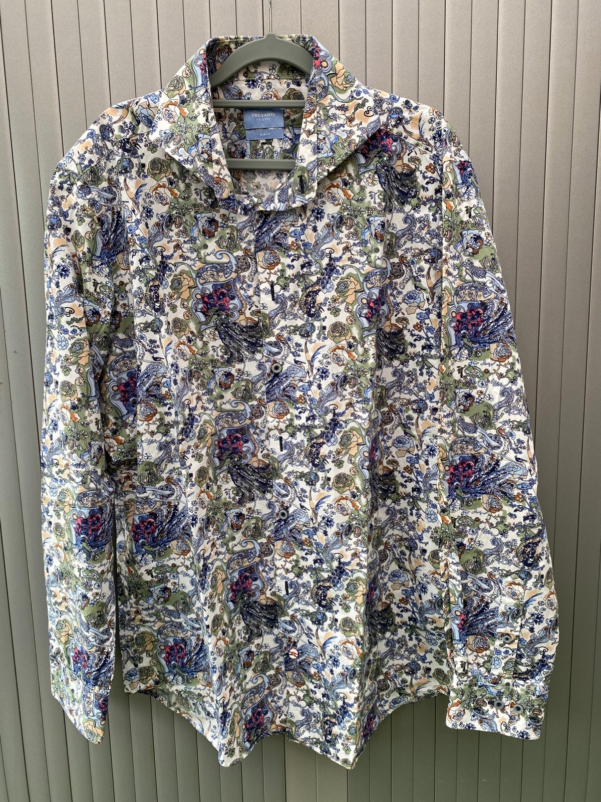 Tresanti Celeste blouse 44 slim fit, Ophalen of Verzenden, Gedragen, Blauw, Halswijdte 43/44 (XL)