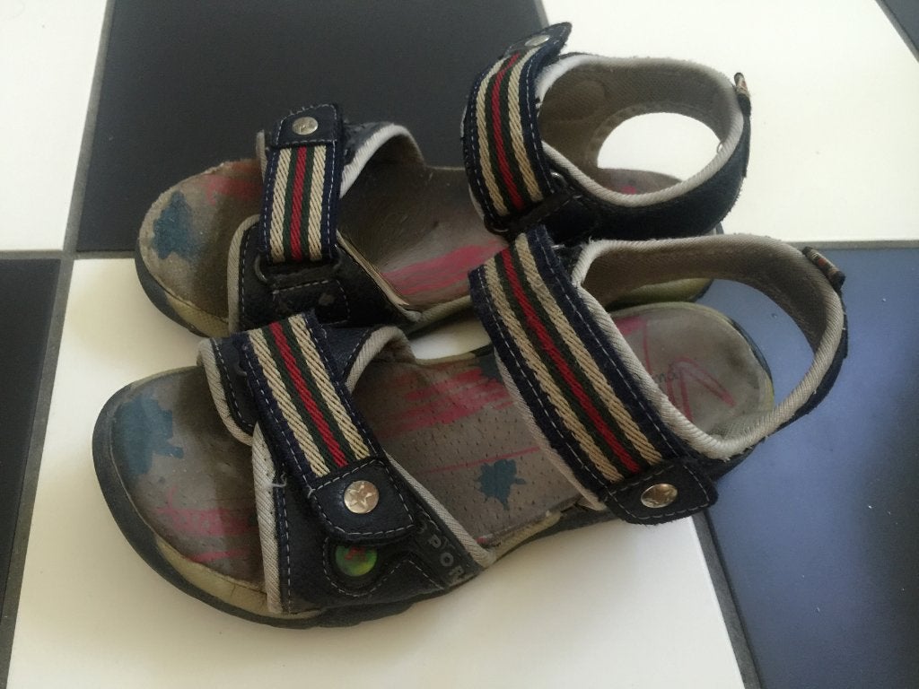 Pinky Punky leren/textiel jongens sandalen open schoenen 32, Gebruikt, Schoenen, Ophalen of Verzenden, Pinky Punky