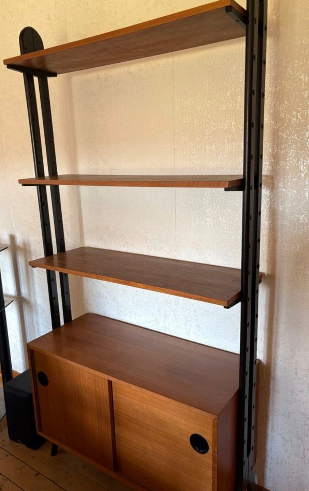 Deens vintage jaren 60 teak modulaire boekenkast, Huis en Inrichting, Kasten | Boekenkasten, Ophalen, Teakhout, 50 tot 100 cm