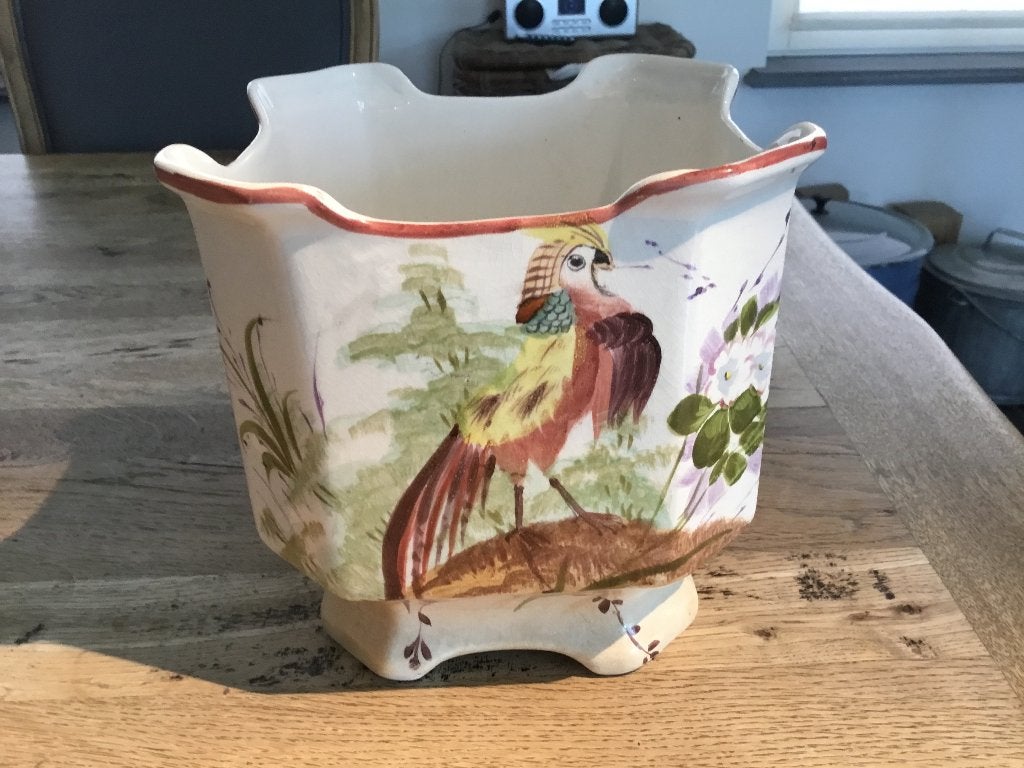 Bloempot Antiek Vogel, Antiek en Kunst, Ophalen of Verzenden