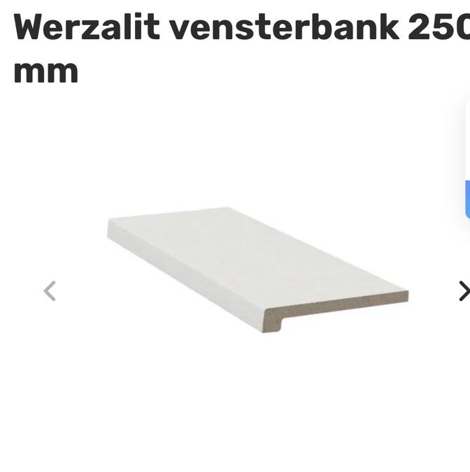 Werzait vensterbank 250mm 5.90m polarwit, Ophalen, Nieuw