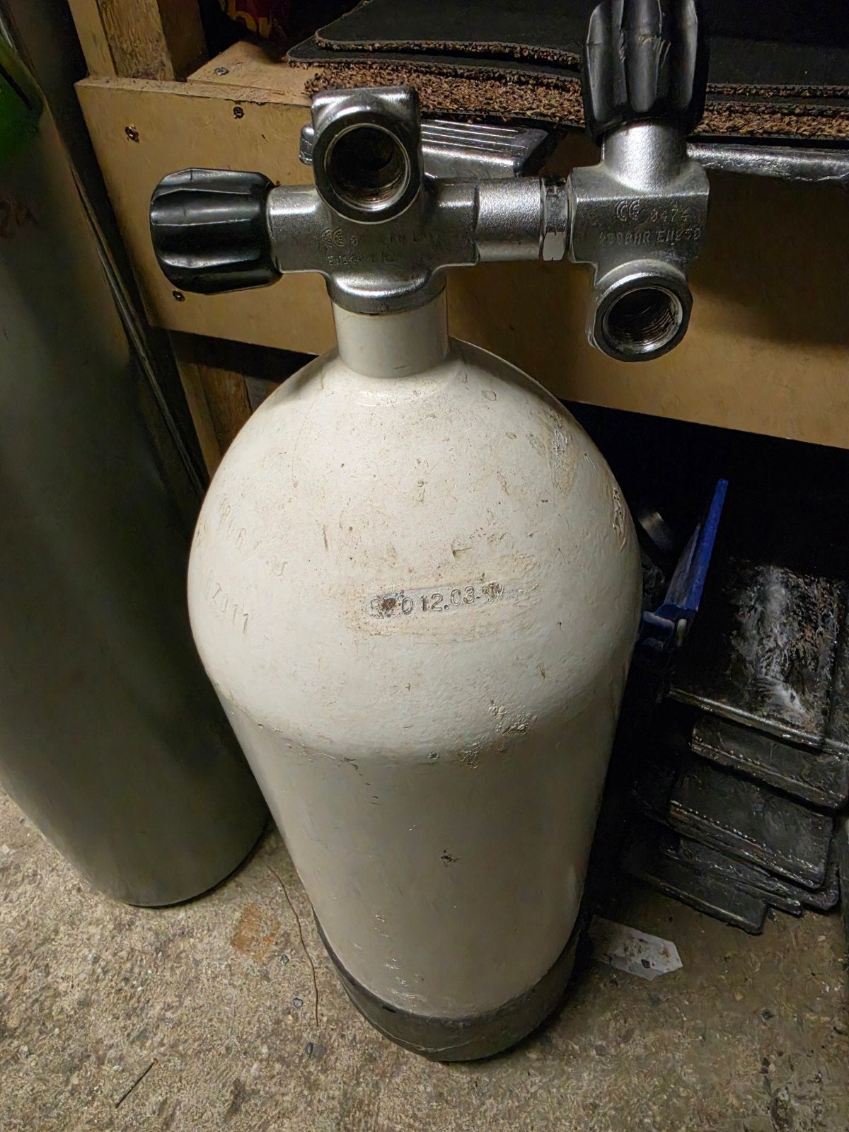 Duikfles 15 liter met dubbele kraan, Ophalen, Gebruikt, Duikfles