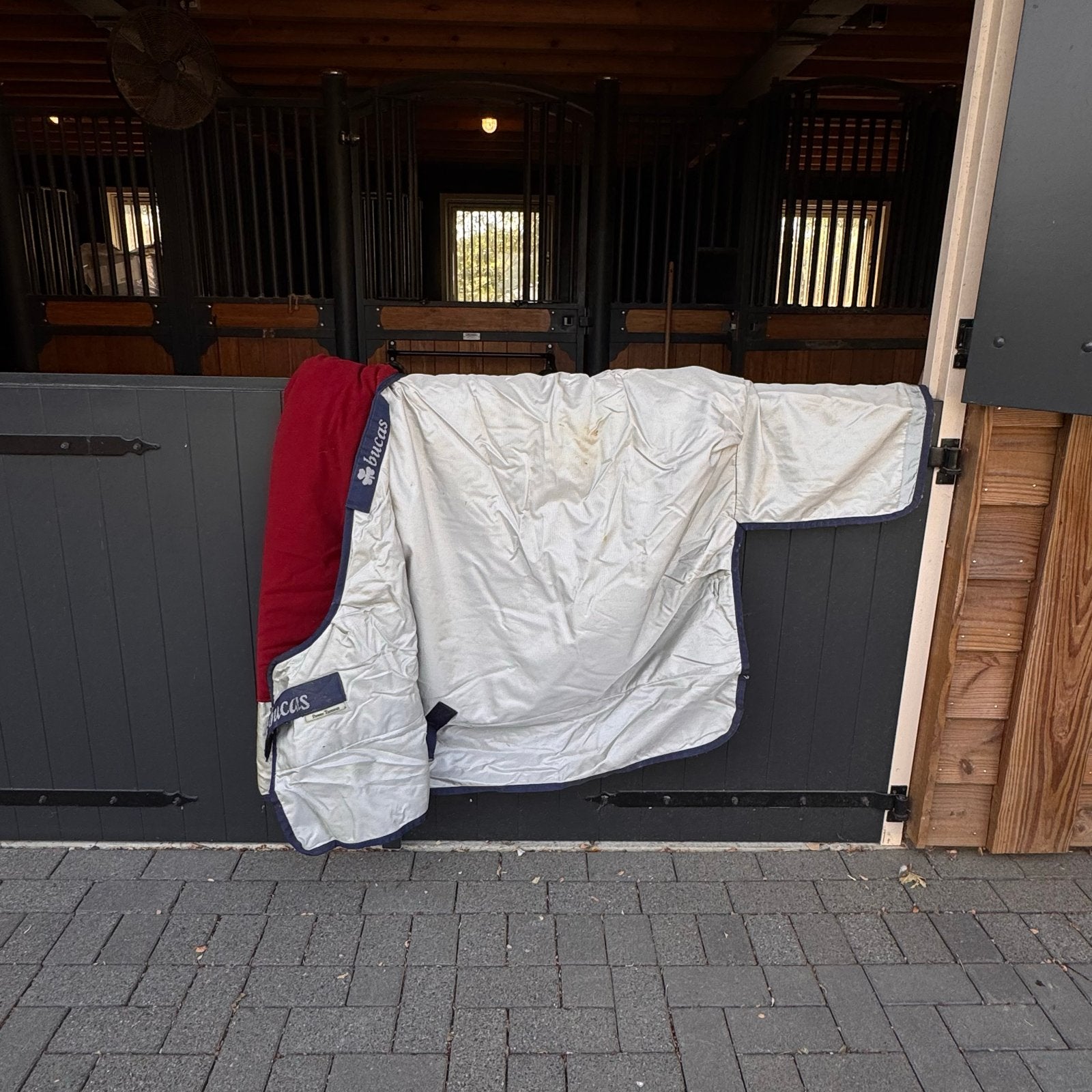 Bucas Power Turnout, maat 165 (7’0), zeer sterke regendeken, Dieren en Toebehoren, Ophalen of Verzenden, Zo goed als nieuw, Zilver